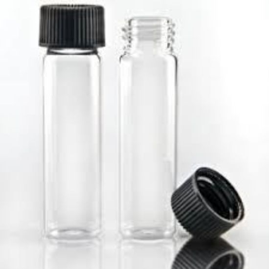 Picture of 3 Dram, 19x65mm Vial, 15-425mm Thread, Black Polypropylene Solid Top Cap, PTFE/F217 Lined 812020-1965
