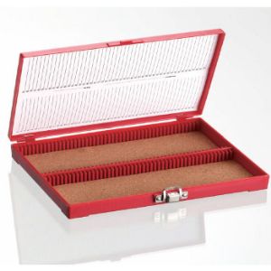 Picture of Storage Boxes for Slide Microscope 100 place, Red,  RUN92114R   