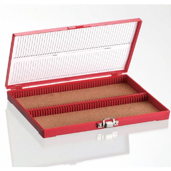 Picture of Storage Boxes for Slide Microscope 100 place, Red,  RUN92114R