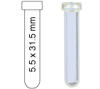 Crimp neck vial, N 8, 5.5x31.5 mm, 0.3 mL, round bottom, clear  70282
