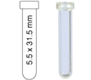 Picture of Crimp neck vial, N 8, 5.5x31.5 mm, 0.3 mL, round bottom, clear  70282