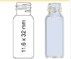 Picture of Screw neck vial, N 8, 11.6x32.0 mm, 1.5 mL, flat bottom, clear  70213