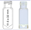 Picture of Screw neck vial, N 9, 11.6x32.0 mm, 1.1 mL, cone in solid glass bottom, clear  702006