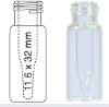 Picture of Screw neck vial, N 9, 11.6x32.0 mm, clear, with integr. 0.2 mL insert702007
