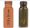 Picture of Screw neck vial, N 9, 11.6x32.0 mm, amber, with integr. 0.2 mL insert  702008
