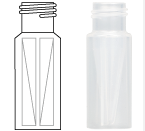 Screw neck vial, N 9, 11.6x32.0 mm, 0.3 mL, inner cone, PP tr. 702009