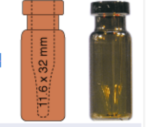 Picture of Crimp neck vial, N 11, 11.6x32.0 mm, amber, with integr. 0.2 mL insert  702014