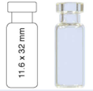 Picture of Crimp neck vial, N 11, 11.6x32.0 mm, 1.5 mL, small opening, flat bottom, clear 70201CG