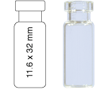Crimp neck vial, N 11, 11.6x32.0 mm, 1.5 mL, flat bottom, clear 70201HP