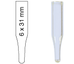 Micro-insert, N 9|N 10|N 11, 6.0x31.0 mm,0.2 mL,conical,15mm tip,clear,silanized  702077