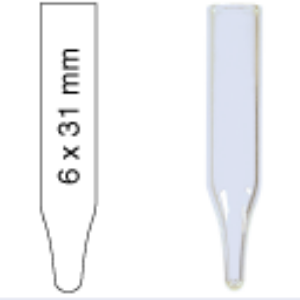 Picture of Micro-insert, N 9|N 10|N 11, 6.0x31.0 mm, 0.25 mL, conical, 12 mm tip, clear 702716