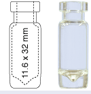 Crimp neck vial, N 11, 11.6x32.0 mm, 1.1 mL, cone in solid glass bottom, clear 702888