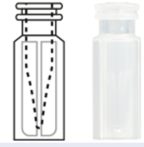 Picture of Snap ring/crimp neck vial,N 11, 11.6x32 mm,PP tr.,w. integr. 0.2 mL glass insert 702134