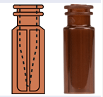 Snap ring/crimp neck vial,N 11,11.6x32 mm,PP amber,w. integr.0.2 mL glass insert  702334