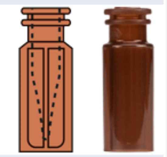 Picture of Snap ring/crimp neck vial,N 11,11.6x32 mm,PP amber,w. integr.0.2 mL glass insert  702334