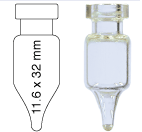 Crimp neck vial, N 11, 11.6x32.0 mm, 1.1 mL, conical, clear 702141.