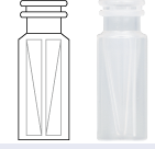 Snap ring/crimp neck vial, N 11, 11.6x32.0 mm, 0.3 mL, inner cone, PP tr.  702809