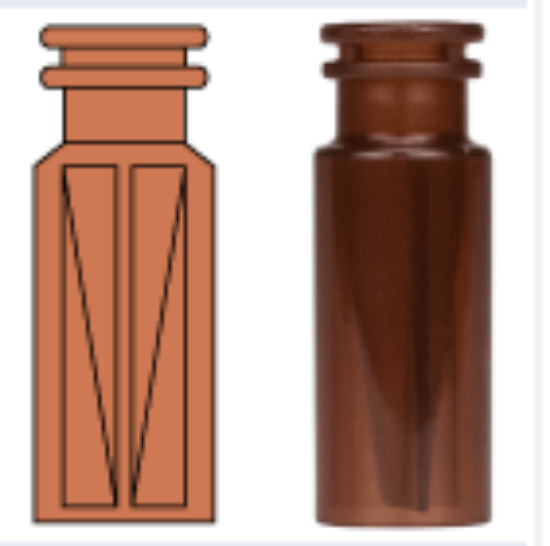 Picture of Snap ring/crimp neck vial, N 11, 11.6x32.0 mm, 0.3 mL, inner cone, PP amber  702173