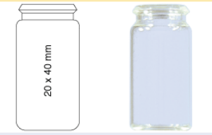 Picture of Snap cap vial, N 18, 20.0x40.0 mm, 5.0 mL, flat bottom, clear 70271