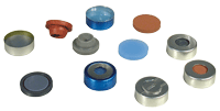 Crimp closure, N 20, alu., center hole, Butyl light gray/PTFE dark gray, 3.0 mm 702775 