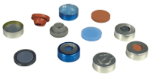 Picture of Crimp closure, N 20, alu., center hole, Butyl dark gray/PTFE gray, 3.0 mm  70234 