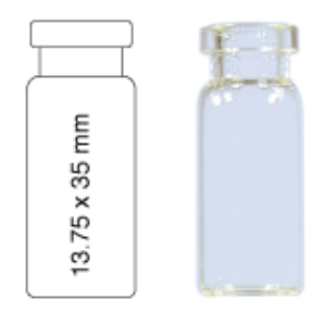 Picture of Crimp neck vial, N 13, 13.75x35.0 mm, 2.0 mL, flat bottom, clear  70203
