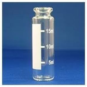 Picture of 20mL Clear Headspace Vial, 23x75mm, Flat Bottom, 20mm Crimp, with Graduated Marking Spot 320020E-2375