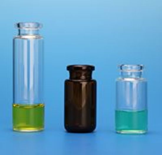 Picture of 20mL Clear Headspace Vial, 23x75mm (for CTC PAL, Perkin Elmer), Beveled Bottom, 20mm Flat Top Crimp, Long Neck 322AXLN-2375