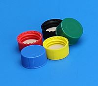 9mm Solid Top R.A.M.™ Ribbed Cap, Black Polypropylene, PTFE/F217 Lined 5360-09