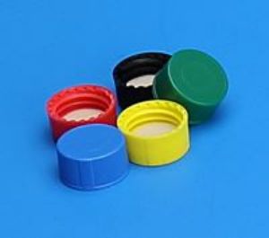 Picture of 9mm Solid Top R.A.M.™ Ribbed Cap, Black Polypropylene, PTFE/F217 Lined 5360-09