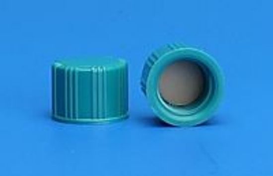 Picture of 13-425mm Green Ribbed Thermoset Solid Top Cap, PTFE/F217 Lined, Bulk Pack of 1000 B5360PH-13G