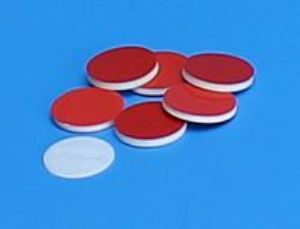 Picture of 8mm x 0.035" Red PTFE/Silicone with Slit Septa 603570-08