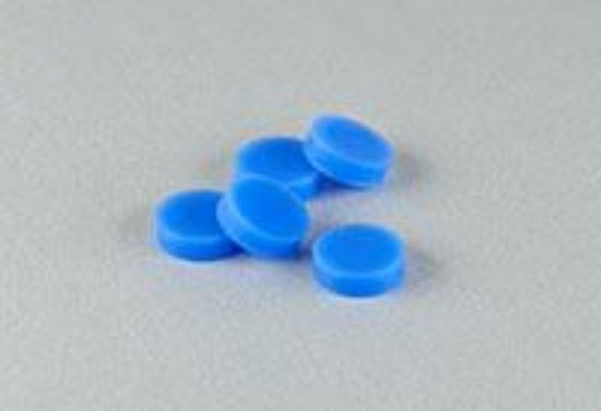 Picture of 11mm (7/16") Diameter General Purpose Blue Silicone GC Septa, 3mm Thick, Up to 150 Injections, Max Temp 250°C 606GPB-11