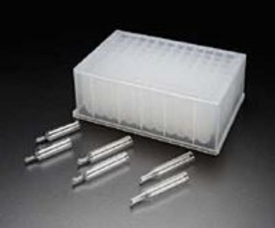 Picture of 1.2mL Glass Round Bottom Vials, 8x46mm, for 96 Deep Square Well Plates 4120RB-846
