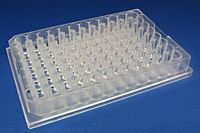 96-Well Polypropylene Plate Assembled with 350µL Glass Conical Pulled Point Inserts with Flange 99035-812PP