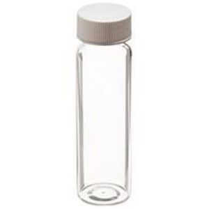 Picture of Precelaned - 20mL Clear Vial, 24-400mm Solid Top White Polypropylene Closure, 0.100" PTFE/Silicone Lined 