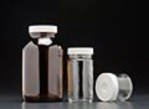 Picture of 4 oz, 125mL Clear Septum Bottle, 48x112mm, 22-400mm Open Top Black PP Cap, PTFE/Silicone Septa  9-162