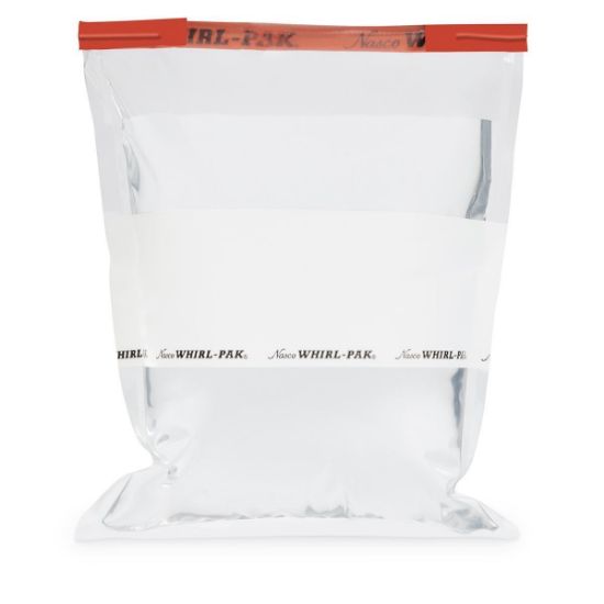 Picture of Whirl-Pak® Write On Bags - 24 oz. (710 ml) - Box of 500 - Red Tape B01297(RT)