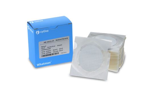 ME25/21 (Mixed Cellulose Ester) STL Membrane Circle, white, 50 mm 0.45 µm, 3.1 mm black grid, sterile, for Membrane-Butler 10407314