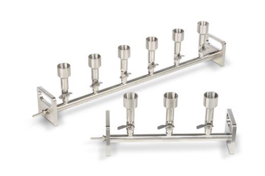 Multiple Vacuum Filtration Apparatus, stainless steel filter funnel three-place manifold, recommended for microbiology monitors and analytical funnels 10498761