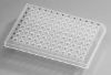 Picture of 0.1 mL 96 Well PCR Plate, Full Skirt, Clear, H1 Notch, 5/bag, 25/pk 402501