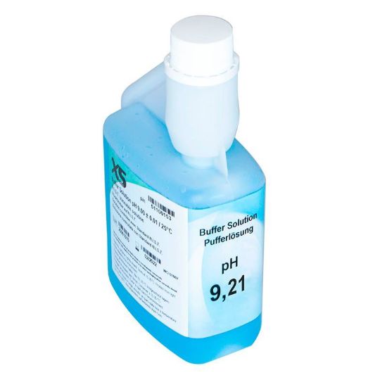 Picture of 1x250 ml XS buffer solution pH 9,21 ± 0,02 / 25°C blue color with N.I.S.T certificate 51100073