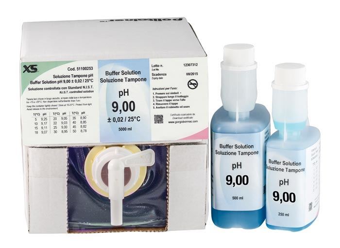 1x5Lt XS buffer solution pH 9,00  ± 0,02 / 25°C blue color with N.I.S.T certificate 51100253