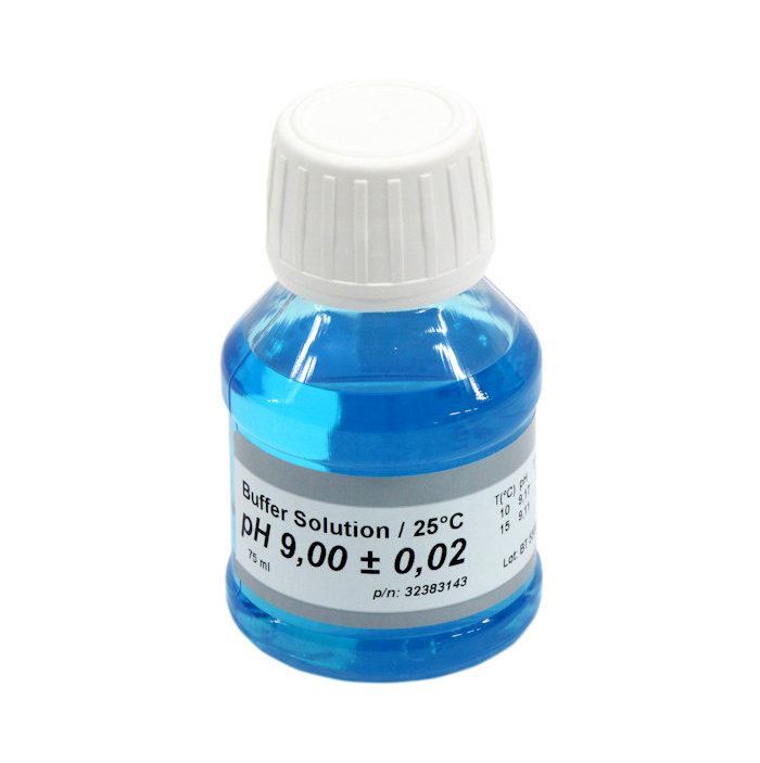 XS buffer solution 1x55 ml  pH 9,00 ± 0,02 / 25°C blue color, without certificate 32383143