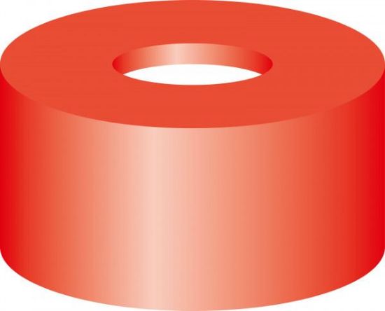 Picture of Snap ring closure, N 11, PE(hard), red, center hole,Red Rubber/FEP colorl.,1.0mm  702295