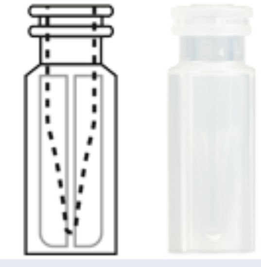 Picture of Snap ring/crimp vial,N 11, 11.6x32 mm,PP tr.,integr. 0.2 mL glass insert, silan  702134.1