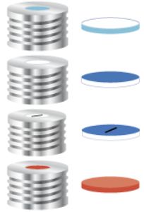 Picture of Screw closure, N 18, metal (magn.), silver, closed top,Butyl red/PTFE gray,1.5mm 702139