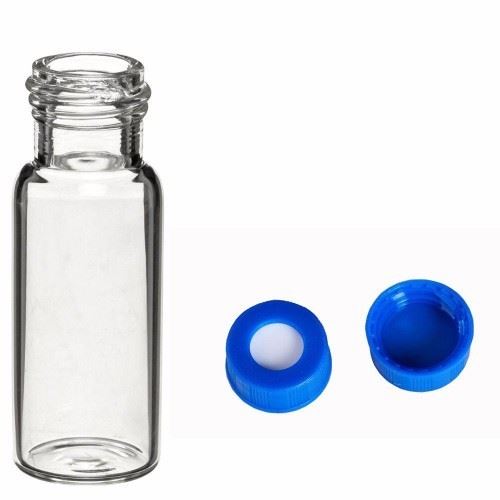 COMBI PACK 2ml clear glass vial 8-425 screw,  with Preassembled PTFE/Sil Slit Cap, pack 1000, MSV825-SC
