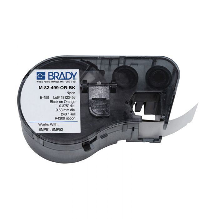 BMP51 BMP53 B-499 Nylon Cloth Labels, Black/Yellow, 9.53mm, (was 143346) 170800