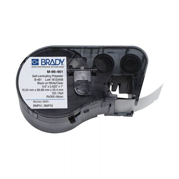 BMP51 BMP53 B-490 Polyester Cryogenic Laboratory Labels, Black/White, H38.1mm x W55.88mm(was 143313) 170890